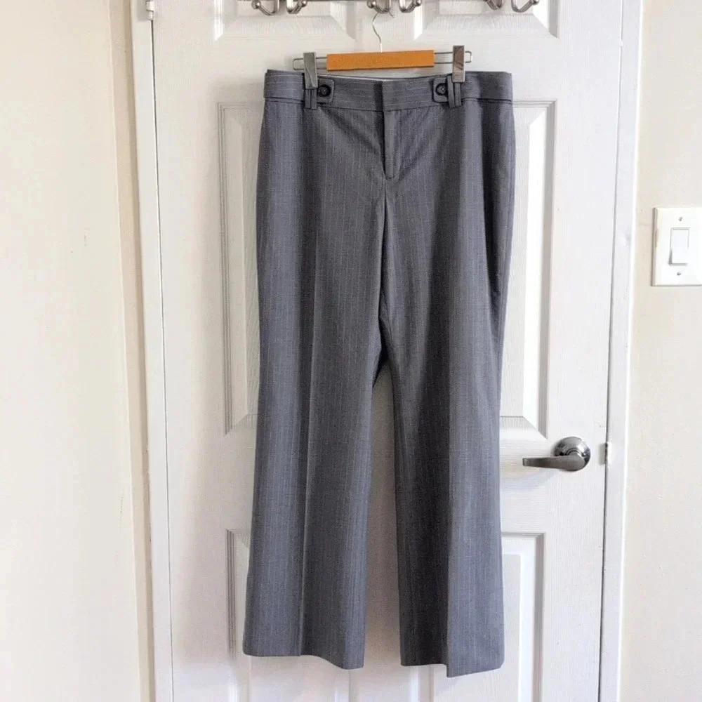 BANANA REPUBLIC Sz 10 Jackson Fit Gray Pinstripe Wool Stretch Dress Work Pants